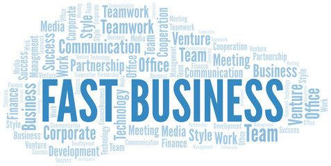 Fototapeta premium Fast Business word cloud. Collage made with text only.