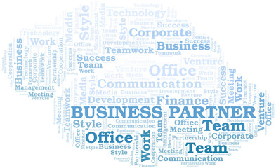 Obraz premium Business Partner word cloud. Collage made with text only.