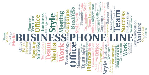 Fototapeta premium Business Phone Line word cloud. Collage made with text only.