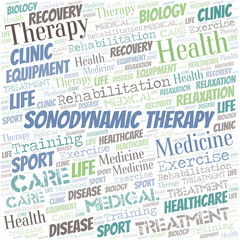 Sonodynamic Therapy word cloud. Wordcloud made with text only.