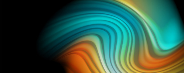 Flowing liquid colors - modern colorful flow poster. Wave liquid shapes. Art design for your design project