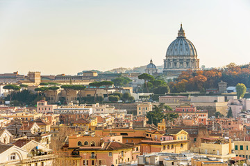 Fototapeta na wymiar Saint Peter Basilica panorama in Vatican Rome