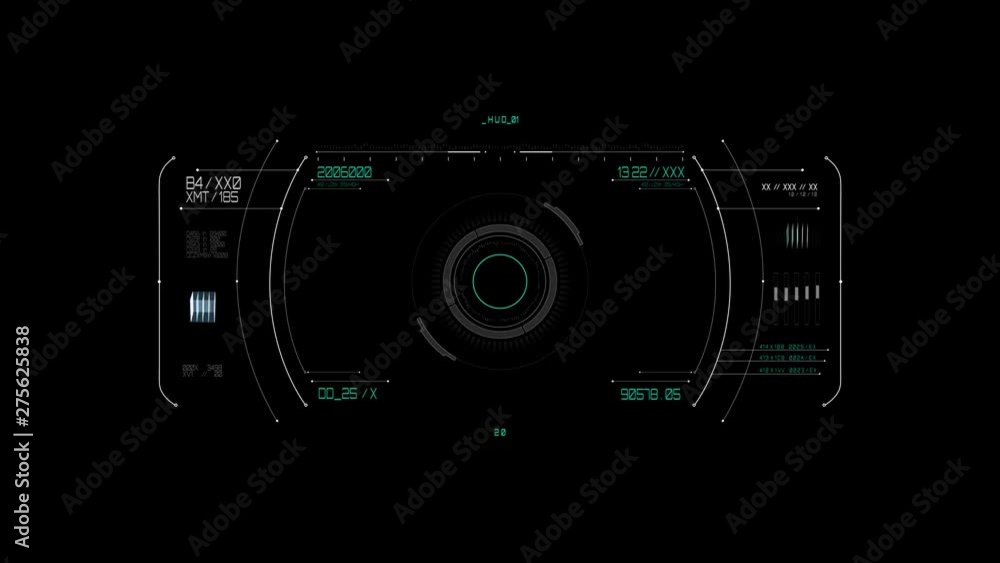 Wall mural future technology and cyberspace concept - virtual screen display projection over black background
