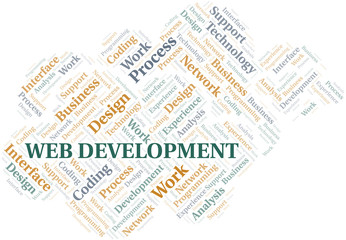 Web Development word cloud. Wordcloud made with text only.