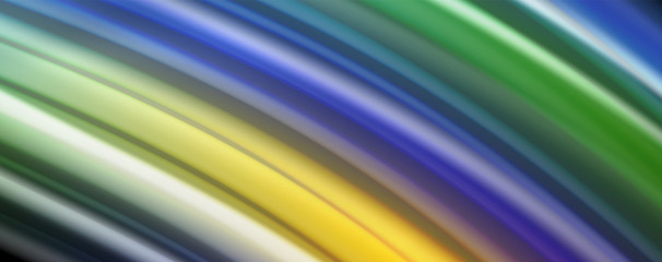 Flowing liquid colors - modern colorful flow poster. Wave liquid shapes. Art design for your design project