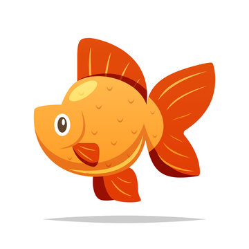 Cartoon goldfish vector isolated illustration