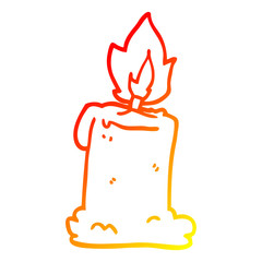 warm gradient line drawing cartoon lit candle