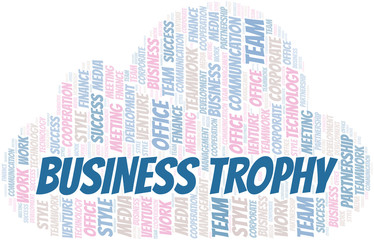 Obraz premium Business Trophy word cloud. Collage made with text only.