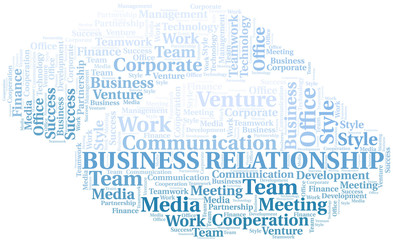 Fototapeta na wymiar Business Relationship word cloud. Collage made with text only.