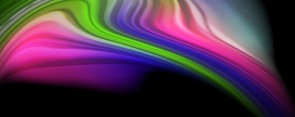Fluid liquid color wave lines, glowing colorful light effect, abstract composition template. Geometric technology abstract pattern. Movement concept