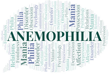Anemophilia word cloud. Type of Philia.
