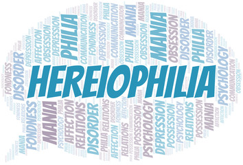 Fototapeta premium Hereiophilia word cloud. Type of Philia.