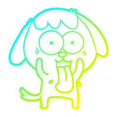 cold gradient line drawing cute cartoon dog
