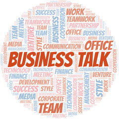 Fototapeta premium Business Talk word cloud. Collage made with text only.