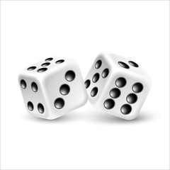 Dices on a white background