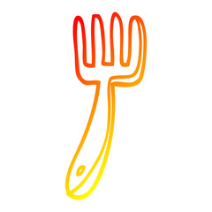 warm gradient line drawing cartoon fork