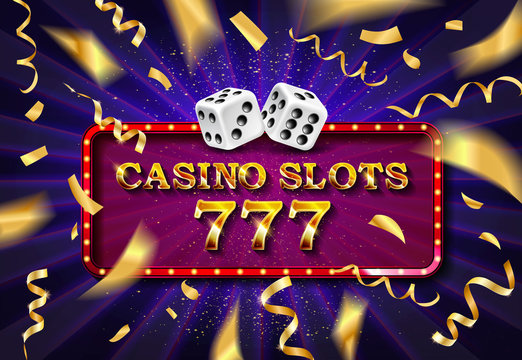 Casino 777 sign with golden dices