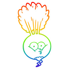 rainbow gradient line drawing cartoon vegetable