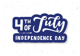 4 th July Independence day hand drawn lettering © Nastya Gor