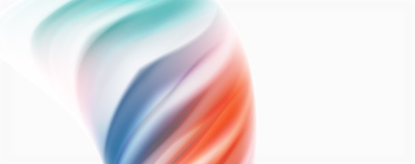 Modern Liquid color flow on white - colorful flow poster. Techno Wave Liquid shape in white color background. Design for your design project