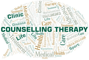 Obraz premium Counselling Therapy word cloud. Wordcloud made with text only.