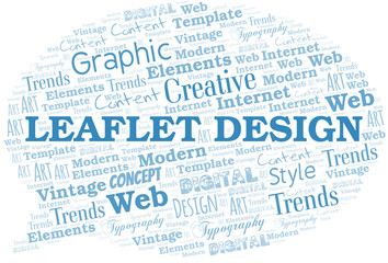 Leaflet Design word cloud. Wordcloud made with text only.