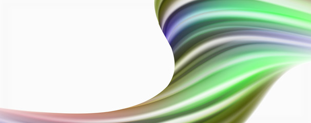 Glossy colorful liquid waves abstract background,, modern techno lines