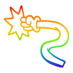 rainbow gradient line drawing cartoon hand gestures
