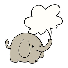 cartoon elephant and speech bubble