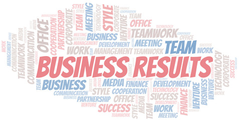 Fototapeta premium Business Results word cloud. Collage made with text only.