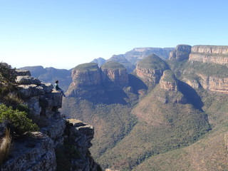 Man with Three Rondawels in Mpumalanga Province, South Africa