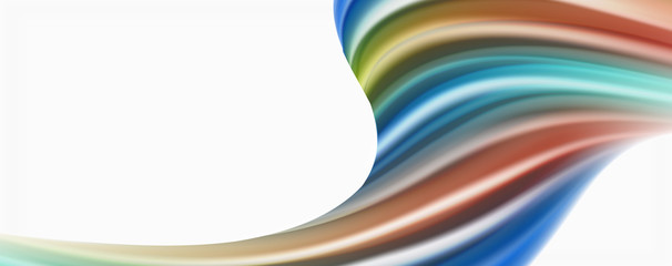 Modern techno Fluid color flow on white colorful poste. Art for your design
