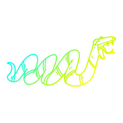 cold gradient line drawing cartoon crawling snake