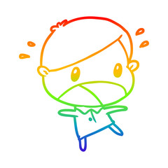 rainbow gradient line drawing cute shocked man