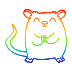 rainbow gradient line drawing cartoon happy mouse