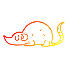 warm gradient line drawing cartoon mouse rat