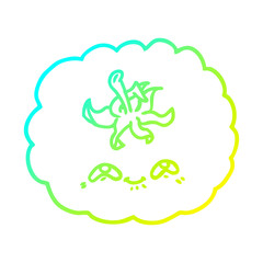 cold gradient line drawing cartoon tomato