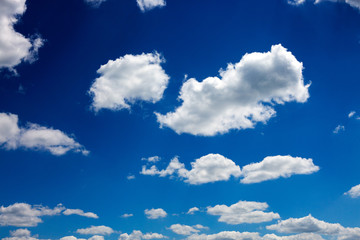 White clouds and blue sky background . Nature background.
