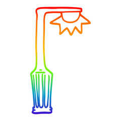 rainbow gradient line drawing cartoon lamp post