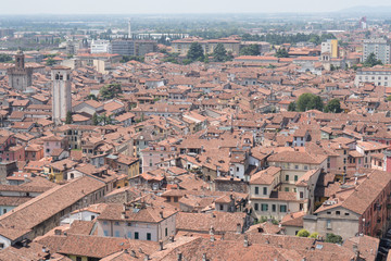 Brescia City rooftops view from the top