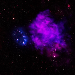 Star field in space and a nebulae. 3D rendering