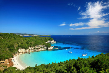The exotic Voutoumi beach, Antipaxos  island, Kerkyra (Corfu) prefecture, Ionian Sea, Greece 