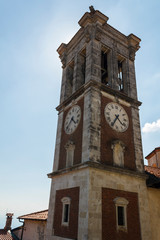 Fototapeta na wymiar Belfry of Basilica (Bell Tower of Bernascon)