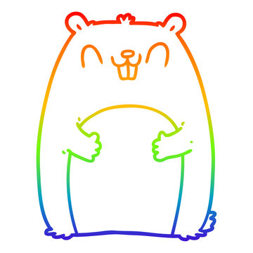 recommend clip art: rainbow gradient line drawing cartoon happy gopher