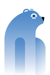 Flat design image of a polar bear