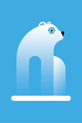 Flat design image of a polar bear