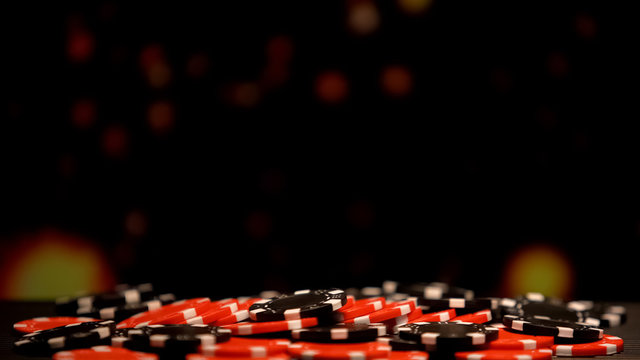 Huge pile of poker chips on sparkling background, all-in betting, fortunate game