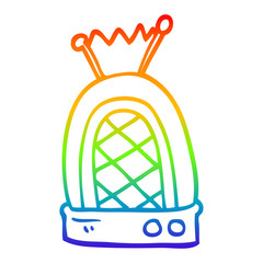 rainbow gradient line drawing cartoon retro radio