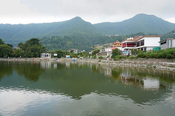 Fototapeta premium village on the lake