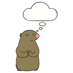 cute cartoon bear and thought bubble